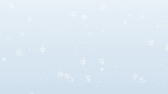 Snowflakes falling seamless loop animation pale blue winter background