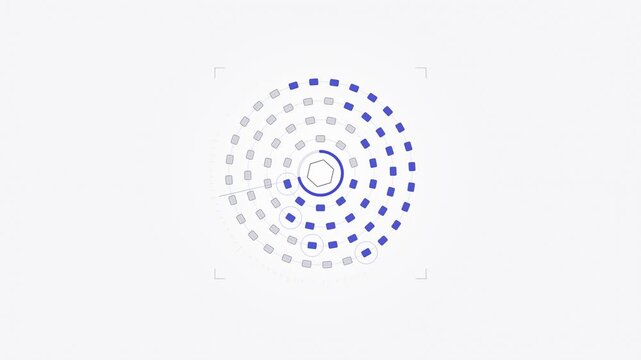 Abstract animated patches rolling out across a device fleet drawn as cool blue-white lines and shapes on a bright, clean light background. Seamless looping 4K motion graphics video with free space for