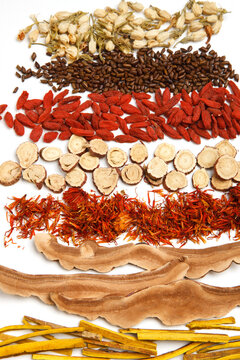 Dried Herbs and Medicinal Ingredients Still Life Arrangement