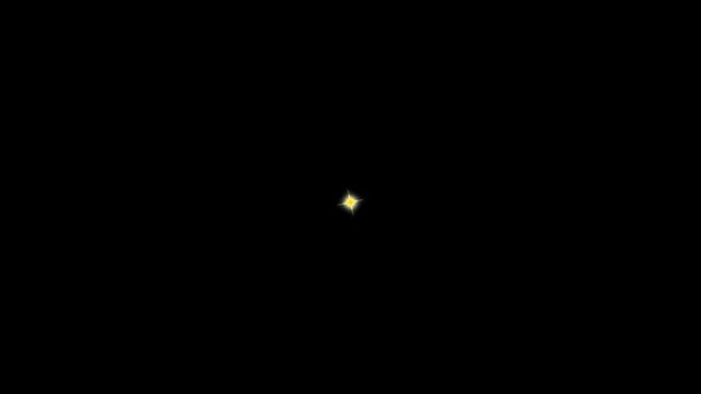 Single star glitter, sparkle, twinkle animation on transparent. vfx included, shiny glowing stars,twinkling star, vector glowing star light effect doodle style on black screen chroma Key. 4k