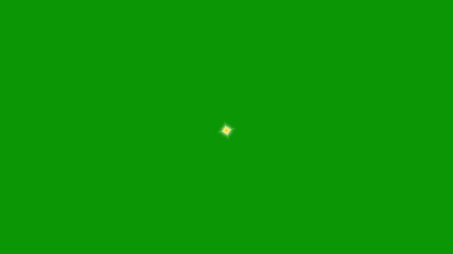 Single star glitter, sparkle, twinkle animation on transparent. vfx included, shiny glowing stars,twinkling star, vector glowing star light effect doodle style on green screen chroma Key. 4k
