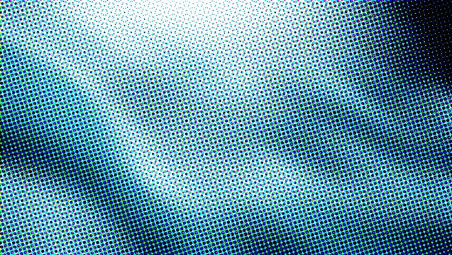 Halftone blue background with wavy pattern, retro comic book texture, abstract gradient backdrop for graphic design Vibrant halftone gradient background