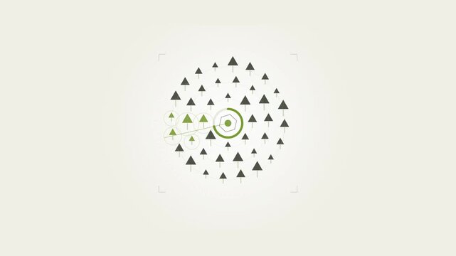Abstract animated forest carbon stocks inventoried drawn as cool blue-white lines and shapes on a bright, clean light background. Seamless looping 4K motion graphics video with free space for text, id