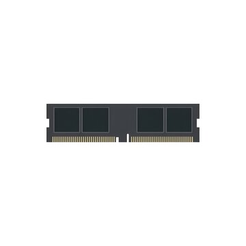 Computer RAM Memory Module Vector Isolated on White Background