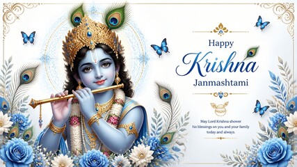 Naklejka premium janmastami background
