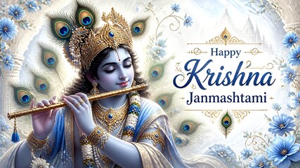 Naklejka premium janmastami background