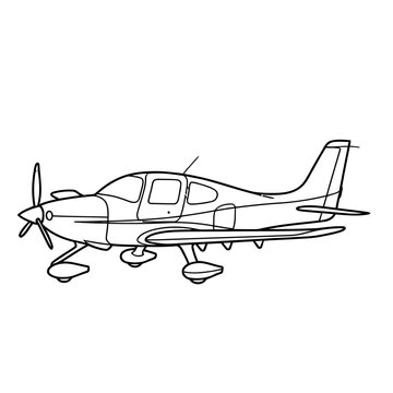 Single engine airplane outline