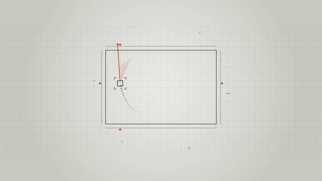 Abstract animated motion tracker leaving a vector trail drawn as cool blue-white lines and shapes on a bright, clean light background. Seamless looping 4K motion graphics video with free space for tex