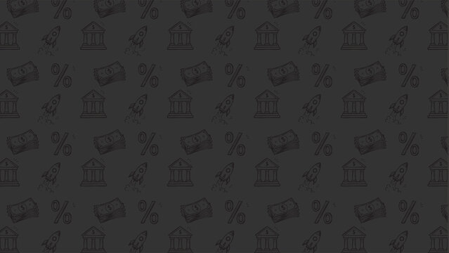 finance stock market trading vector doodle pattern 