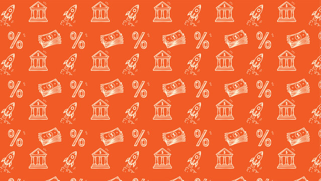 finance stock market trading vector doodle pattern 