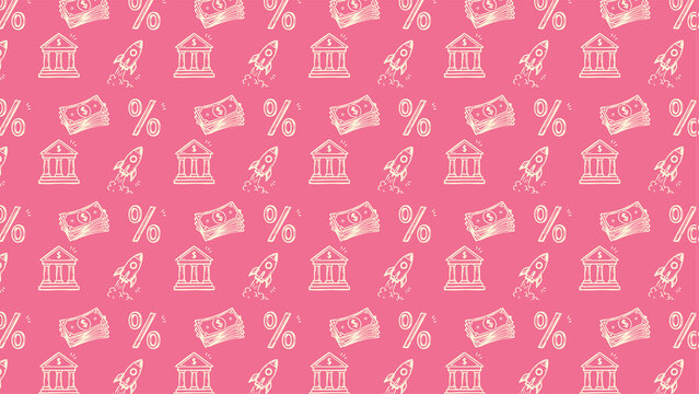 finance stock market trading vector doodle pattern 