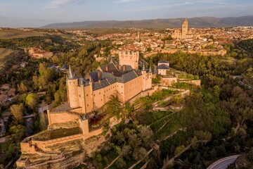 Obraz premium Alcazar of Segovia Castle, aerial shot