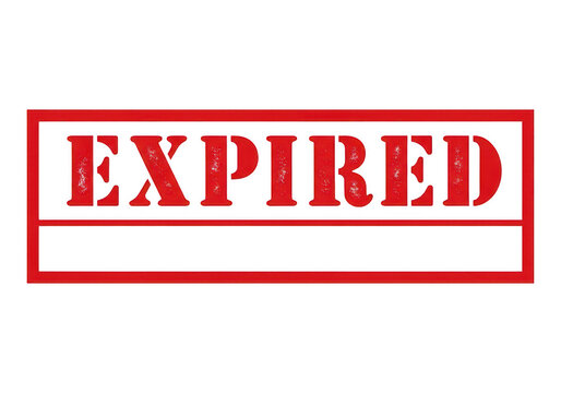 Red expired rubber stamp icon with grunge texture isolated on transparent background