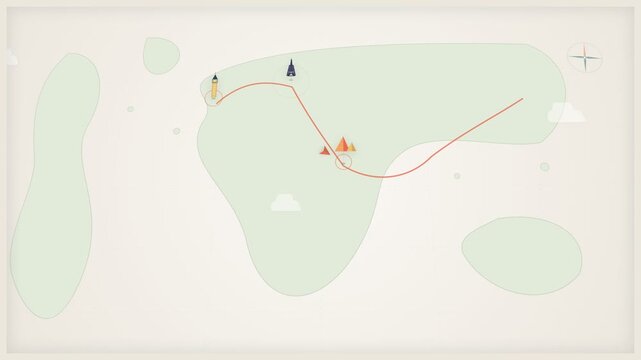 Animated flat design vector of famous global travel landmarks