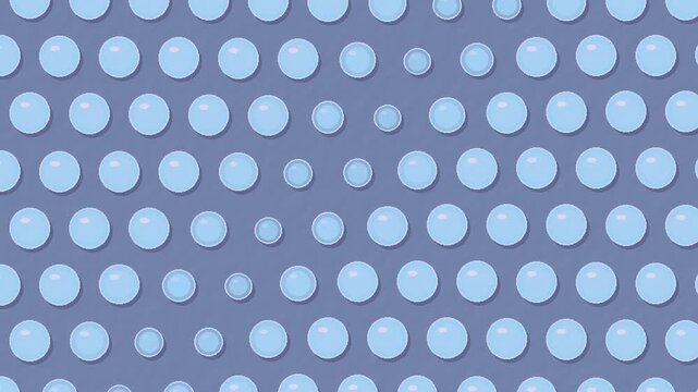 Pastel blue and blush pink bubble wrap cells responding to a seamless pressure wave
