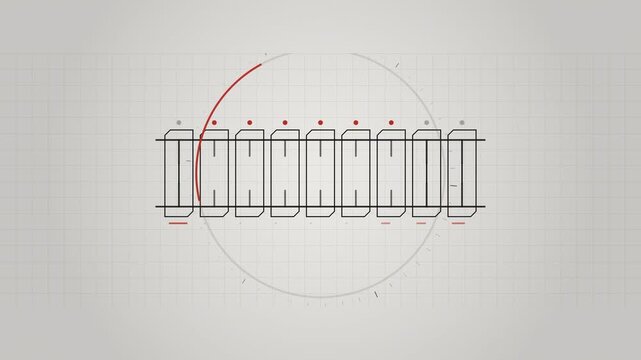Abstract animated fuses tripping one after another drawn as cool blue-white lines and shapes on a bright, clean light background. Seamless looping 4K motion graphics video with free space for text, id