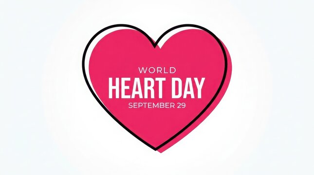 World heart day september 29 modern heart icon isolated on white background