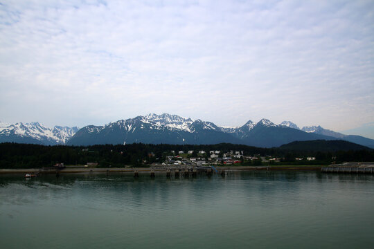View of the small town of Haines, Alaska, United States
