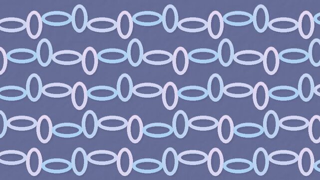 Pastel blue and blush pink handmade paper chain links swaying in a seamless community pattern