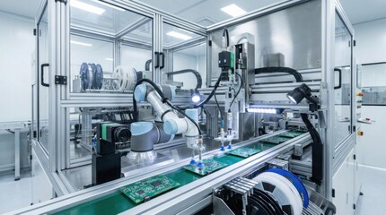 Fototapeta premium Automated Precision Circuit Board Assembly