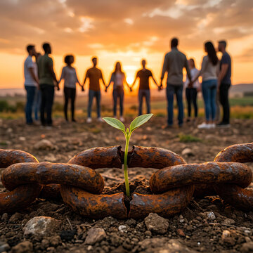 New Life Sprouts From Broken Chain, Community Holds Hands at Sunset