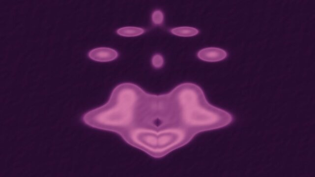 Plum noir and pink Rorschach inkblot symmetry blooming in a seamless surreal background