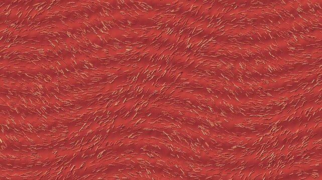 Persimmon orange and burgundy tufted textile fibers flowing in a soft seamless current