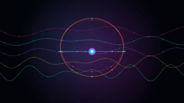 Complex reasoning loop animation circle blue light animation 4