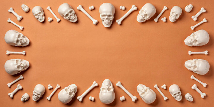 Skulls and Crossbones on Purple Background