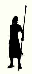 Naklejka premium Vector illustration of a man with a spear.