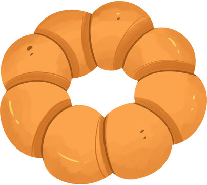 Delicious Golden Glazed Pon De Ring Donut Illustration for Bakery Design