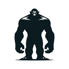 Troll Giant Silhouette – Fantasy Monster Character © T-Vectors