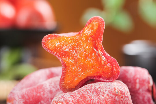 Traditional Fuping Dried Persimmon Cake from Shaanxi China - Sweet Orange Confection with Sugar Coating
