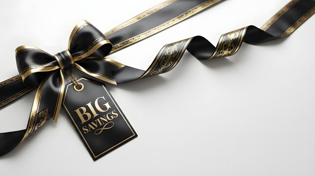 Elegant black friday and cyber monday sale shopping discount promotion with a black shopping bag tag for a luxury special offer
