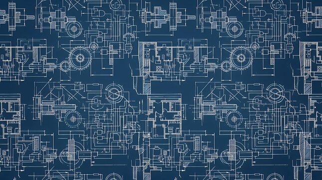 Technical engineering hand drawn seamless pattern background featuring intricate schematic blueprints background hand drawn technical seamless pattern engineering background blueprint schematic draft