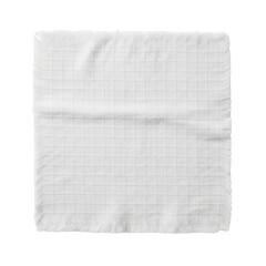 Naklejka premium Square piece of white fabric with a grid pattern isolated on transparent background