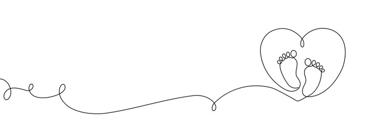 Obraz premium Continuous line art of mother breastfeeding newborn baby. Minimalist one-line drawing captures beautiful motherhood moment with woman nursing infant in tender embrace.