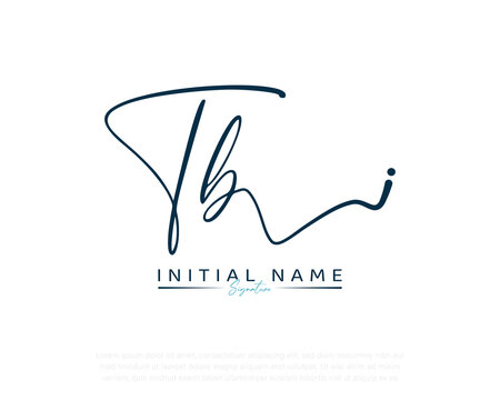 T B TB initial letter handwriting and signature logo