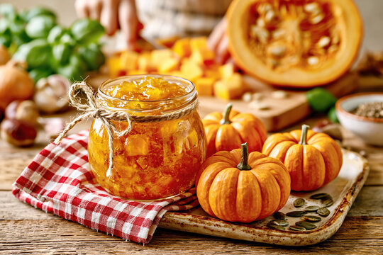 Homemade Pumpkin Preserves and Fresh Pumpkin &ndash; AI Generative