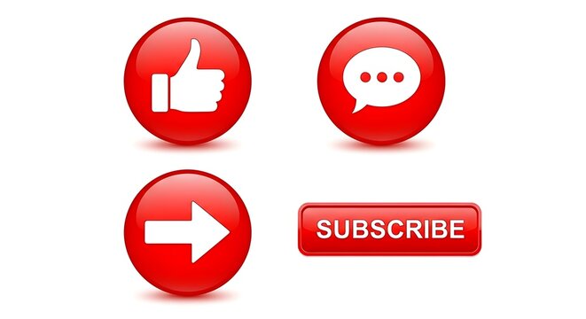 Engagement icons for social media and subscription prompts