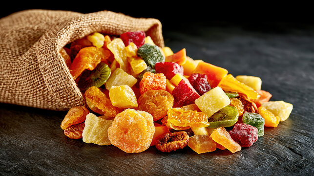 Colorful Candied and Dried Fruit Mix &ndash; AI Generative