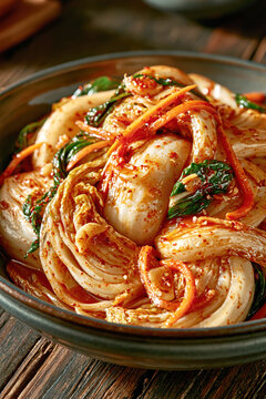 Traditional Korean Kimchi with Napa Cabbage &ndash; AI Generative