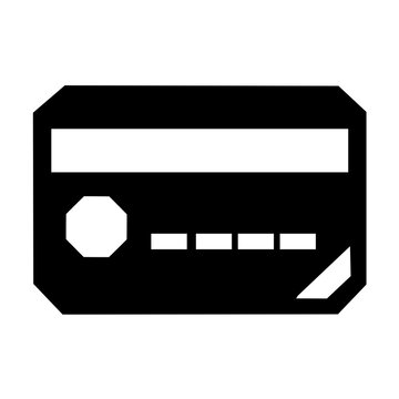 Credit Card Payment Icon in Black and White Geometric Style