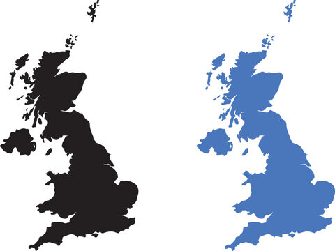 United kingdom map of silhouette vector