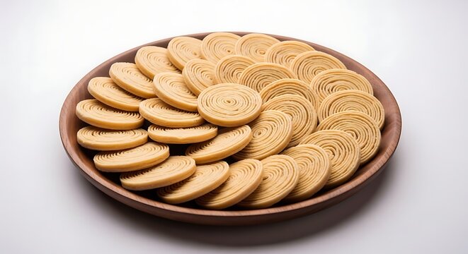 Traditional imarti cookies arranged in a basket
