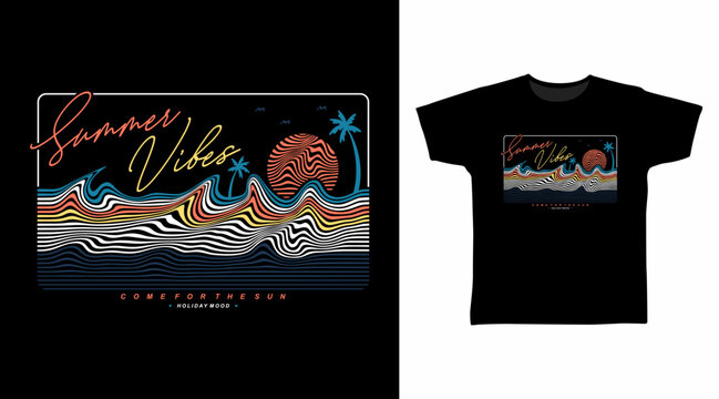 Summer Vibes Graphic t-shirt design for print and other uses.