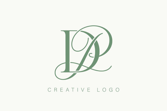 classic DP letter wedding invitation monogram design