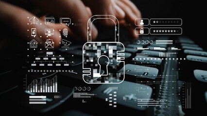 Cyber security system protecting digital infrastructure. Cyber security ensures data safety, prevents breaches, cyber security strengthens defense, and supports secure operations. Marrow © InfiniteFlow