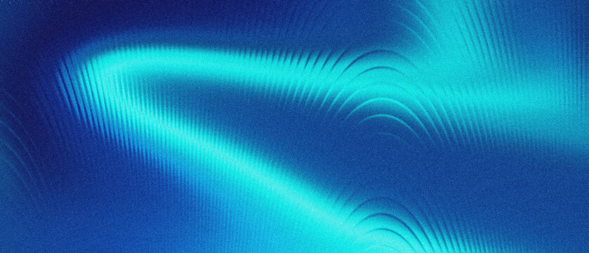 Granular ultramarine blue, ethereal background for tech and branding, flowing wave patterns, luminous aqua cyan current, subtle digital noise