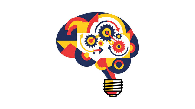 Innovative Brain Shaped Bulb Vector Icon for Critical Thinking and Education